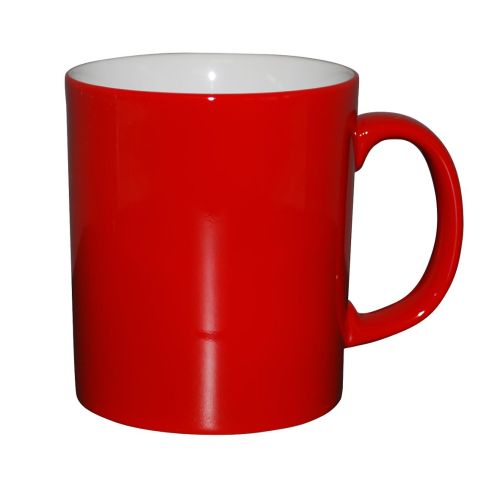 Tasse Kitty rot außen mit Druck